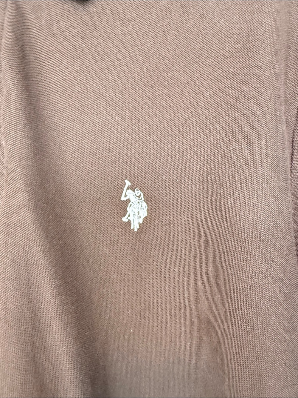 U.S. Polo Assn. Brown Short Sleeve Polo with Embroidered Logo size Large - Picture 6 of 9